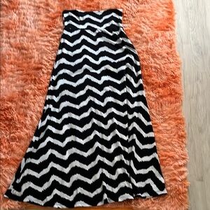 Black and White Chevron Maxi Skirt